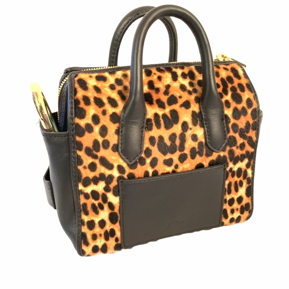 Crew Harper Mini Satchel Crossbody Leopard Calf Hair - Picture 3 of 15
